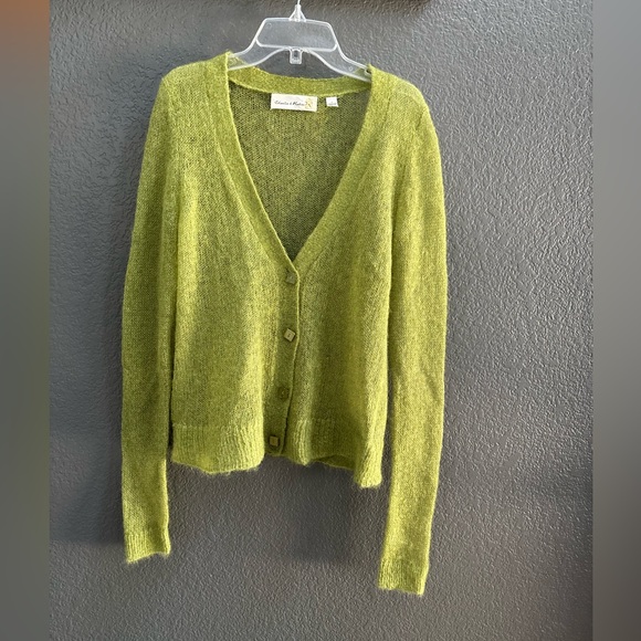 Charlie & Robin Sweaters - Anthropologie CHARLIE&ROBIN: Mohair Green Women's Cardigan